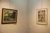 Oil Painting, 2006, left to right: 'Landscape around the Mount Gilboa, Israel', Woodcut, 1970; 'The Brazilian Indian Girl'