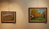 Oil Paintings, left to right: 'Landscape of the Kinneret Sea', 2004; 'Green Beersheba', 2007