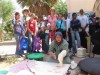 Jewish school of Beersheva visiting Beduin school in Rahat, Beduin town in the Negev, on May 2006