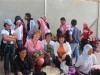 Jewish school of Beersheva visiting Beduin school in Rahat, Beduin town in the Negev, on May 2006