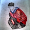 Orel Tello<br>Woman Praying<br>Drawing<br>2013