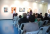 Inauguration of the exhibition 'The connecting thread' with Dr. Heftsi Zohar, Vice Mayor of Beer Sheva<br>On the background, art works by Aliza Borshak and Gina (left).<br>All the photos in this gallery were taken by Guillermo Rapoport - 2012