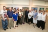 Group photo with the Mayor of Beersheba, Mr. Rubik Danilovich, the pianters, members of the Society for the Blinds, volunteers, Mrs. Mina Kalman left, and Pnina Amir and Ruhana Armoza Cohen right. 