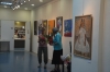 During the Opening the artists Shula Rapoport and Gina Meir, in front of the picture of the artist Melech Berger. Photographer : Guillermo Rapoport 