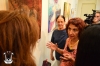 Artist Aliza Borshak explaining her pictures.
