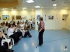 Mrs Shoshana Agagani, R.E.Ms (Regional Volunteers Organisation) chairman  speaking to the public during the Opening of the Associations 'Fruit of Peace in Israel' Exhibition 'New Way' in the Municipal Library of Beersheba on the 08.05.2017. All photos by Ruty Romero.