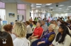 The public during Exhibitions Opening. Second row from right to left Mrs. Connie Reisner, omce member of "Fri e Reisner, once member of "Fruits of Peace in Israel" and daughter Ethelea Katzenell .