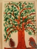 Mayan Sriki Acrilic Painting on Canvas "The Birds Tree" 2017