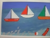 Zmira Alperin Oil Painting on Canvas "Boats near to the Shore" 2018