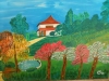 The Japanese Garden in Kibutz Hefzi-bah Acrilic Painting on Canvas 2017