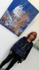Artist Aliza Borshak in front of her picture, with different Techniques, at the Opening of the Exhibition, 12.02.2019