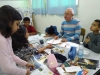 Artist Liber Gantman during his Workshop “Collage” for the “Fruits of Peace In Israel” Association in the elementary Jewish Arabic “Degania”, December 2018