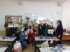 Fruits of Peace in Israel artist Gina Meir Duellmanns workshop in "Painting through Waltz Melody" for a class of elementary Jewish-Arabic school "Degania", Beersheba, November 2019