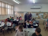 Fruits of Peace in Israel artist Gina Meir Duellmanns workshop in "Painting through Waltz Melody" for a class of elementary Jewish-Arabic school "Degania", Beersheba, November 2019. 