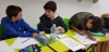 "Fruits of Peace in Israel" artist Leonardo J. Grinbergs workshop "Composing Hebrew and Arabic letters for specific drawings" for a class of elementary Jewish-Arabic school "Degania", Beersheba, December 2019