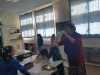 Fruits of Peace in Israel artist Gina Meir Duellmanns explaining her workshop "Still Life" for a class of elementary Jewish-Arabic school "Degania", Beersheba, December 2019