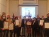 Left to right: Mrs. Ester Galferin, Mr. Liber Gantman, Mrs.Aliza Borshak, Mr. Shlomo Ventura (R.E.M.'s Chairman), Dr. Hefzi Zohar (Beer Sheva's Mayor Deputy), Gina Meir-Duellmann (Fruits of Peace Chairwoman), Mrs. Mina Kalman Hadad (City Council Member), Mr. Yisrael Ben Kanaan. ("Negev Artists Associations" Secretary), Mr. Asher Kaplan and Mr. Alex Rabaiev.