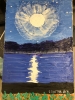 Yechiel Edri, "Moonlight over The Lake". Oil on canvas
