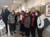 After the opening ceremony. Right to left: Mrs. Dr. Hefzi Zohar, Deputy Mayor, "Fruits of Peace" artist Mrs. Aliza Borshak. Lawyer Mrs. Mina Kalman Hadad, member of the City Council, Mr. Shlomo Ventura, Beer Sheba's "Negev Regional Volunteers Centers" Chairman, Art teacher Mrs. Gina Meir-Duellmann holding a certificate just received from the "Blind's Culture Center Migdalor", Mrs. Zmira Alperin artist participating at the exhibition, Mrs Nehama and Mr. Yair Naguid, Beer Sheba's Culture Chairperson.