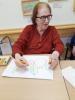 Dvorah Darmo, preparing a picture for the Jewish New Year, 3rd of October 2024.